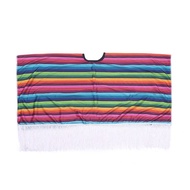 PEBLO SọC CầU VồNg Trang phục Mexico Halloween Áo choàng dân tộc Áo choàng không tay Phong cách Mexi