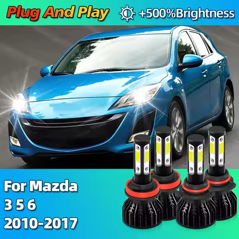 2/4Pcs Turbo 30000Lm Car Headlight LED Bulbs CANBUS Lights HB3 H11 For Mazda 3 5 6 2010 2011 2012 20