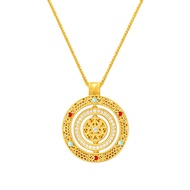 CTS 925สร้อยคอเข็มทิศเซอร์คอนเคลือบทองเงิน CHOW TAI SENG อาจ S1PC1485ได้ (โซ่ S925ฟรี)