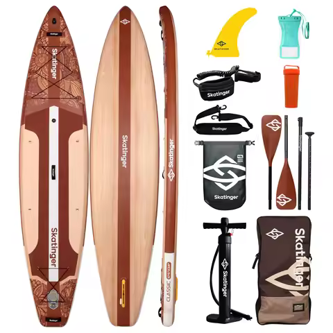 SKATINGER 12'6''x34''x6'' Inflatable Paddle Board for Adults Waterproof Standing Style SUP Board wit