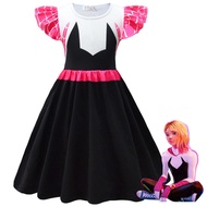 Gwen Spider Stacy Princess Dress Baby Girls Holloween Dress Costume Kids Gwen Cosplay Girls Spiderma
