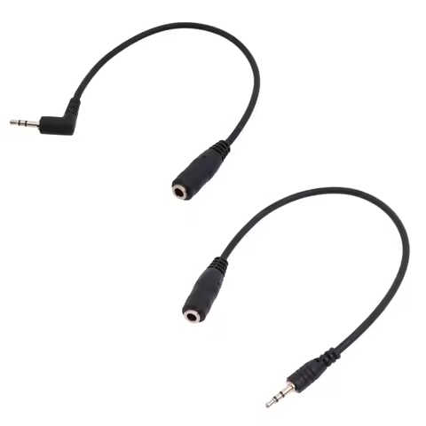 2.5mm Male to 3.5mm Female Stereo Cable Gold Plated Aux Extension Cable for Headphone Laptop Phone 2