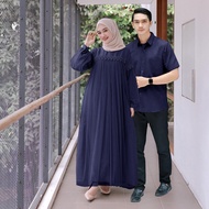 Nuraini Couple Setelan Gamis Muslim Brukat Tile Kondangan Fashion Wanita Dan Pria Terlaris / Zoya Zo