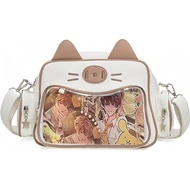 Kawaii Ita Bag Backpack with Insert Cute Cat Crossbody Shoulder Bag Big Capacity Japanese Pin Displa