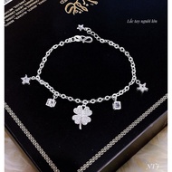 Fox bracelet, 4-leaf clover bracelet, love lock bracelet
