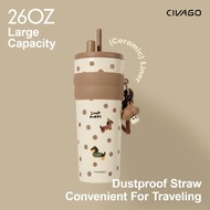 CIVAGO（26oz/780ml）Ceramic liner Stainless Steel Coffee Mug With Lid Vacuum Flask Tumbler Painting Se