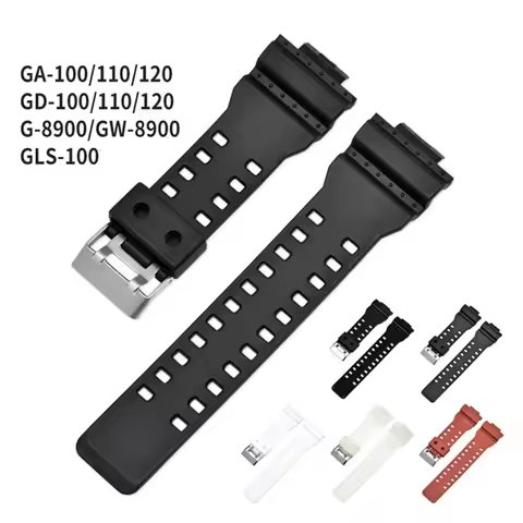 Watch Band for Casio G-shock Watch Strap GA100/110/120/GD100/120/GA300/G-8900 Raised 16mm Replacemen