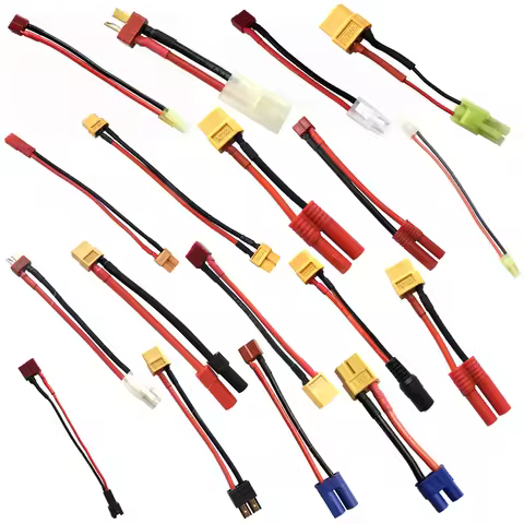 RC Connector Cable XT60 EC5 EC3 TPlug JST SM Tamiya AS150 XT150 Banana Connectors Adapter With AWG S