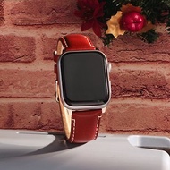 APPLE WATCH適用 美國 Horween 油皮錶帶 - 紅磚色