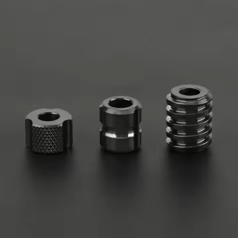 Black Titanium Alloy Knife Beads Paracord Umbrella Rope EDC Screw Thread Paracord Bead Zipper Access