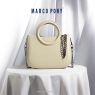 Marco Pony กระเป๋าสะพายไหล่ กระเป๋าถือผู้หญิง ทรงโฮโบ ดีไซน์เรียบหรู ใช้งานได้หลากหลาย ขนาด 17 x 21