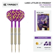 Target Darts Luke Littler G1 Prodigy 90% Tungsten Dart Set | Steel Tip 22/23/24g | K-Flex
