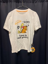 (全新) L碼 Babiboo Garfield T-shirt 加菲貓白色短袖T裇 上衣