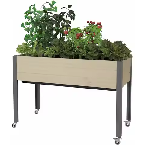 Self-Watering Raised Garden Bed (21 x 47 x 32H) - Easy Container Gardening with Automatic Irrigation