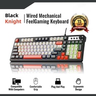 K98 Series Gaming Keyboard Wired Creamy Keyboard With Rainbow RGB Backlit Media Knob 98 Keys GamingO