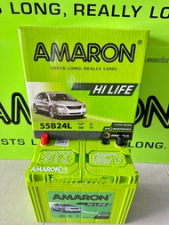 แบตเตอรี่แพ็คเก็จใหม่AMARON รถเก๋ง 55B24L -50แอมป์ ไฟแรงสุดๆCCA500 เหมาะสำหรับรถติดเครื่องเสียง