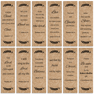 12 Pcs Vintage Scripture Bookmarks Set Paper Bible Verse Book Marks with Inspirational Quotes Classi