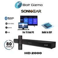SonicGear SonicBar HD 2000 HD2000 TV PC Bluetooth 5.3 SoundBar 2.0 Channel Speaker