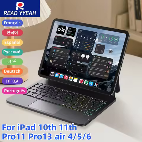 For Ipad Keyboard Case For Ipad 10th 11in 12.9in Magnetic Magic Keyboard Backlit Bluetooth Wireless 