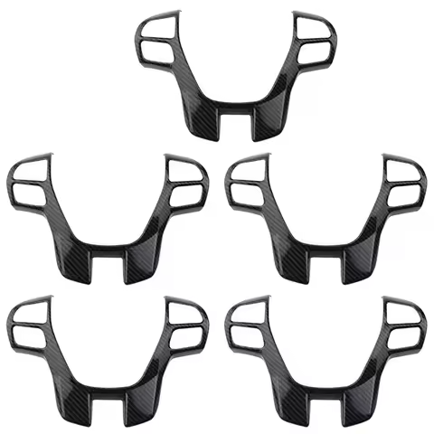5X Carbon Fiber Steering Wheel Cover Trim Frame Decorator Sticker For Ford Ranger Everest Endeavour 