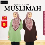 QAYRAA P3 Muslimah Jersey Microfiber Jersi Sukan- Size 2XL-7XL/Black/Maroon/Burgundy/Grey/Navy/Green