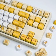 Pikachu Keycaps MOA Profile 130 Keys PBT Dye Sublimation Aula F75 F99 RK100 Mechanical Keycaps Round