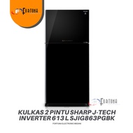 KULKAS SHARP 2 PINTU JUMBO SJIG863PGBK MEDAN WARNA BLACK GARANSI RESMI