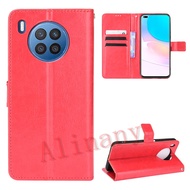 Honor 50 Lite Case Flip PU Leather Wallet Back Cover Honor 50 Lite 50Lite Phone Casing