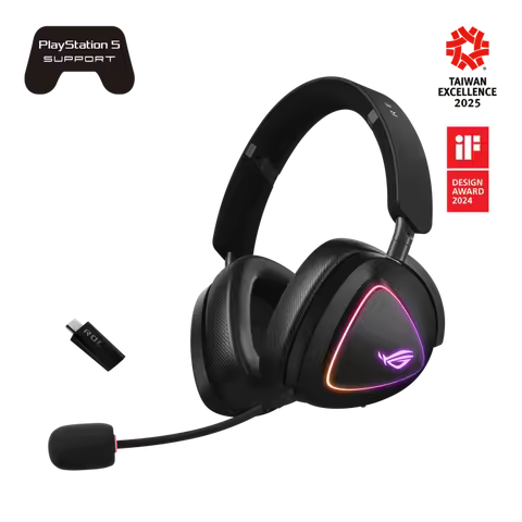 New Rog Delta II Tri-mode Wireless Gaming Headset Lightweight Design Whit Aura Sync RGB Lighting