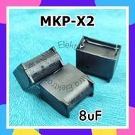 Kapasitor MKP-X2 8 Mikro Vertikal 275V AC Kapasitor Kompor Listrik / 400V DC Kapasitor Induksi 8uF Vertikal