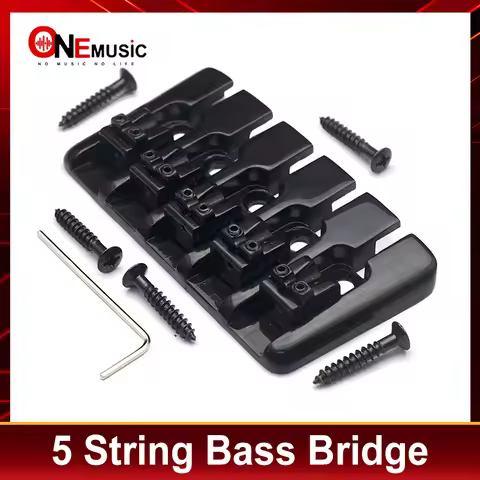 Vintage 5 String Locked Saddle Bass Bridge 95x49.5MM Bottom Through String Spacing 16.5MM Bass Fixed