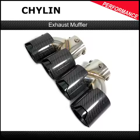 1 Pair Exhaust Tips For BMW 2021 2022 2023 G23 M440i G20 G21 M340i G42 M240i Glossy Silver 4 Outlet 