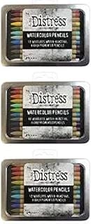 Ranger Ink Tim Holtz Distress Watercolor Pencil Bundle Set 1, 2, & 3 – 36 Count | Set-1 (TDH76308), 