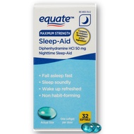 Equate Maximum Strength Softgels with Diphenhydramine HCl, 50 mg, 32 Ct (Pack of 1) Equate Maximum S