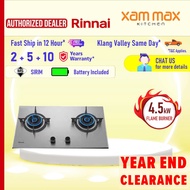 Rinnai RB-772S 2 Burner Built-in Gas Hob / 4.5kW Stainless Steel Kitchen Gas Stove / RB-27HS