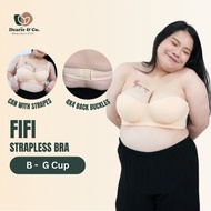 Title：【Dearie & Co】Fifi 34C-46G 婚纱/礼服/吊带专用薄款无肩带内衣｜Up to G cup strapeless 3D seamless bra