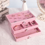 Acrylic Transparent Flannel Jewelry Box Ring Jewelry Display Jewelry Storage Box E0X7