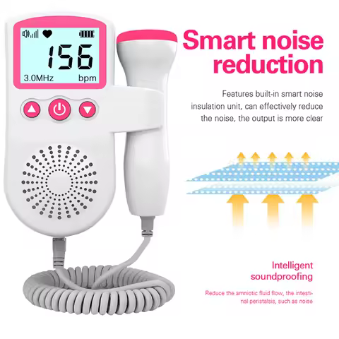 Doppler Fetal Heart Rate Monitor Fetal Health Pulse Detector Infant Heart Rate Detector 3.0MHz High