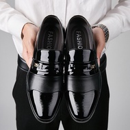 Men's Black PU Leather Shoes Formal Oxfords Slip On Dress Shoes Business Casual Office Work Wedding Plus Size 38-48
