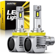 Mentol AUXITO H11, 44000LM 6500K Putih Sejuk, Penggantian Terus Mentol Lampu H8/H9/H11 dengan Kipas 