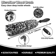 Wheel Brush, Tire Brush, Wheel Cleaner Brush, Soft-bristled Rim Cleaner Brush, Tire Shine Applicator