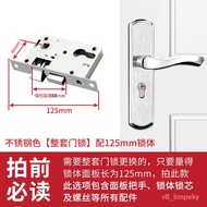🐘Door Lock Indoor Home Universal Door Lock Bedroom Stainless Steel Door Handle Handle Room Old Wooden Door Lock