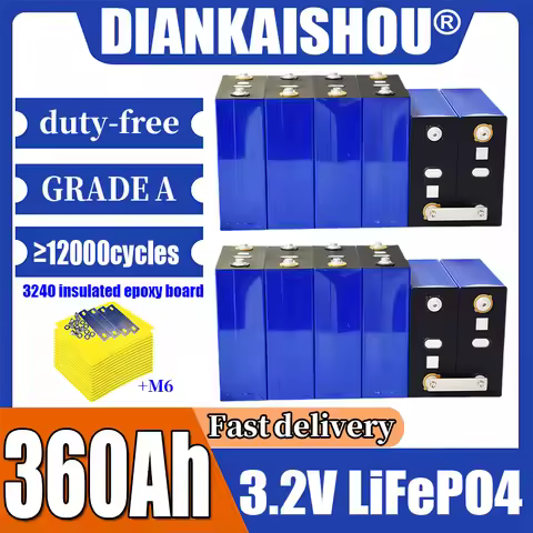 3.2V 360Ah Lithium Iron Phosphate Battery 1C Continuous Discharge 0.1-0.3mΩ Low Internal Resistance 