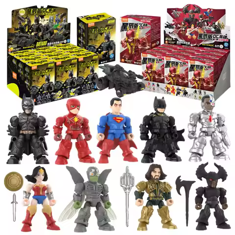 BLOKEES DC Justice League Batman Superman Wonder Woman The Flash Aquaman Action Figures Official Lic