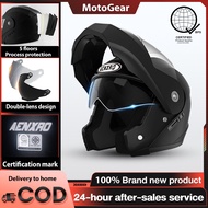 AENXRD Plain Full Face Motorcycle Dual Visor Modular Helmet Full Face helmet BPS Certifi