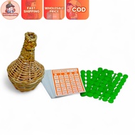 WiseNanay Rattan Bingo Game Set - Bingo Set w/ Shaker and Card