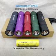 LED Torch 2300 lumens. Waterproof IPX8. 21700 Lithium battery 5000mAh. Convoy S21A極強光電筒