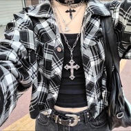 Ins European American Chain Hip Style Necklace Female Cross Dark Pendant Chain Hop 21-50cm Clavicle 