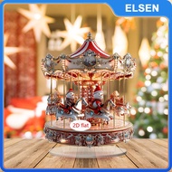 Elsen 2D Xmas Carousel Acrylic dấu hiệu với món quà cơ bản người tuyết trang trí Giáng sinh thủ công