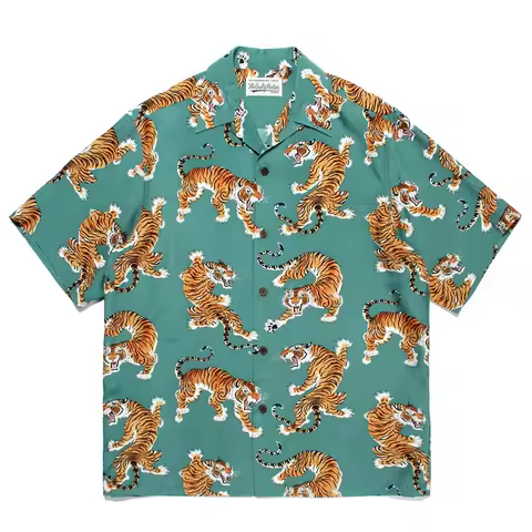 Outdoor Recreation High Street Mens Womens WACKO MARIA Fashion Brand Hawaii Short Sleeve Shirt High 